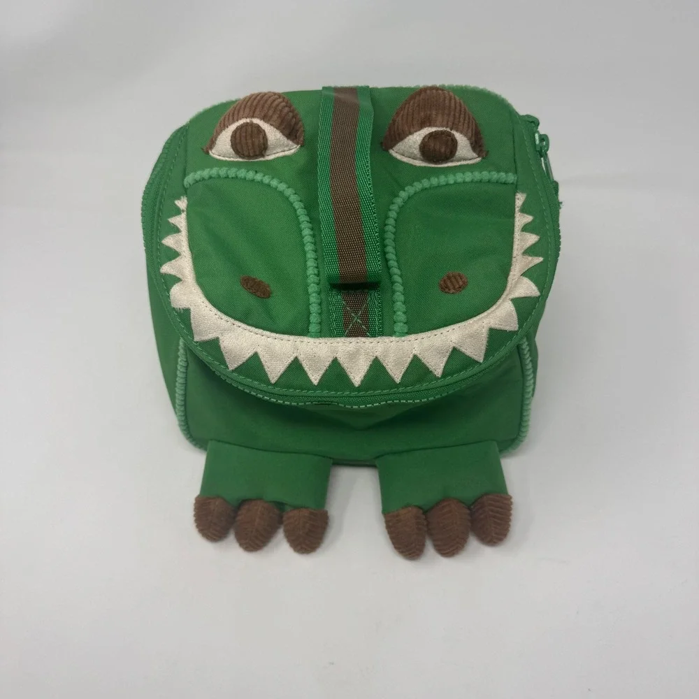 Dinosaur T-Rex Insulated Lunch Bag Green Canvas Baby Gap 3D Novelty OS Kids